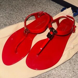 Louis Vuitton Glossy Red Sandals
